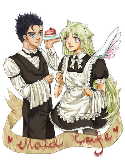 Maid Café maid/butler art 2013